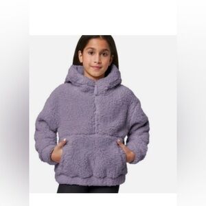 NWT Mondetta Kids Sweater Purple 1/2 Zip Hood Pullover Kangaroo Pocket